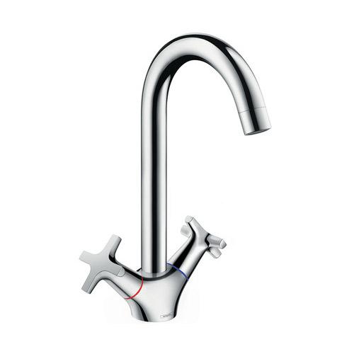 hansgrohe Logis Classic 2 Handle Swivel C Spout Chrome Kitchen Mixer Tap | 12 lpm on Productcaster.