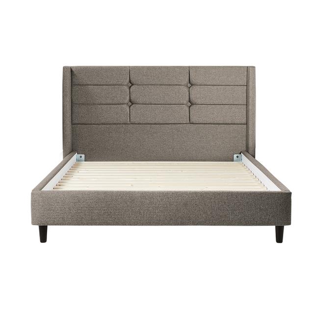 Silentnight Lilith Bedframe - King - Dark Wood Slanted - Slate Grey on Productcaster.