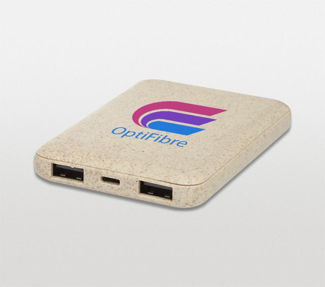 Branded Wheat Straw Power Bank Printing on Productcaster.