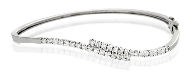 Lab Diamond Bangle 0.50ct In 925 Sterling Silver on Productcaster.