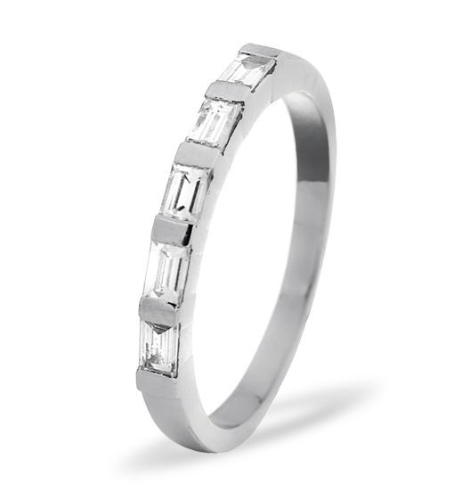 Emerald Cut 18k White Gold Diamond Eternity Ring 0.50ct H/si - Size O.5 on Productcaster.