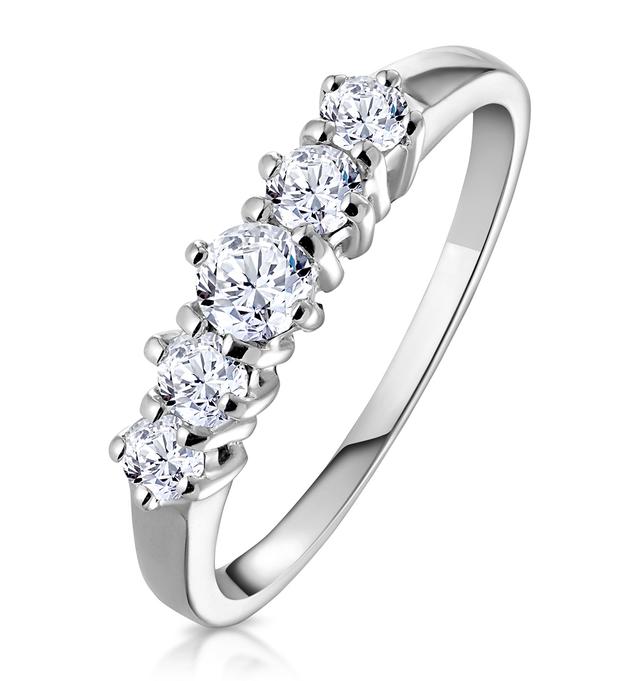 Ellie 18k White Gold 5 Stone Diamond Eternity Ring 0.50ct G/vs on Productcaster.