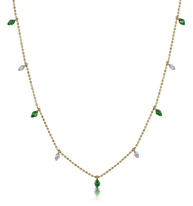 Emerald And Diamond Necklace In 18k Gold - Vivara Collection on Productcaster.