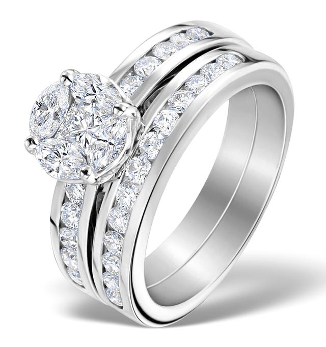 Matching Diamond Engagement And Wedding Ring 1.46ct 18k Gold on Productcaster.