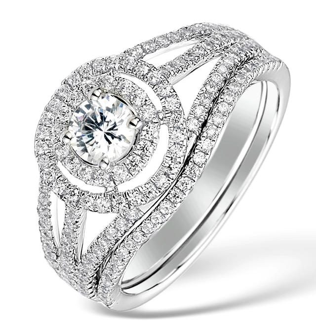 Matching Lab Diamond Engagement And Wedding Ring 1ct Vs1 18k White Gold on Productcaster.