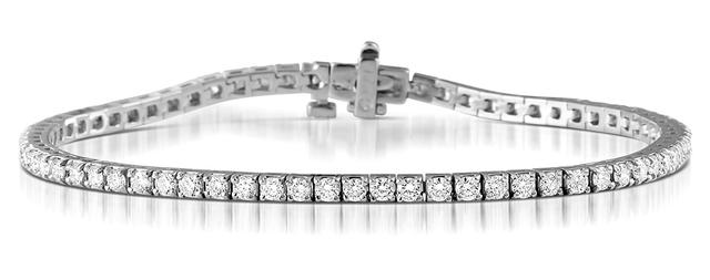 Copy Of Diamond Tennis Bracelet Chloe 4.00ct H/si Claw Set In 18k White Gold on Productcaster.