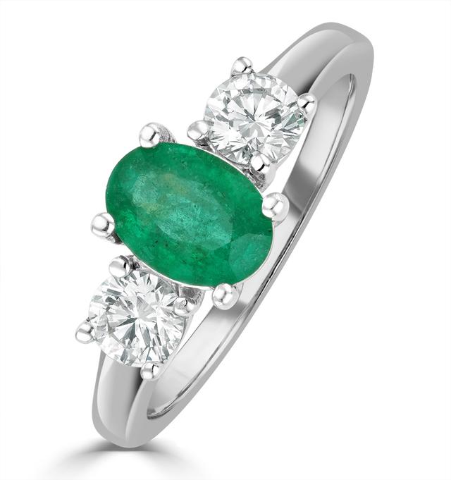 Emerald 0.70ct And Lab Diamonds G/vs 0.50ct Platinum Ring on Productcaster.