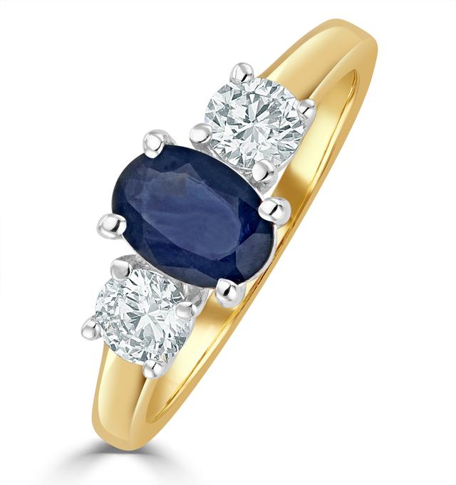 Sapphire 0.80ct And Diamond 0.50ct 18k Gold Ring Fet23-u on Productcaster.