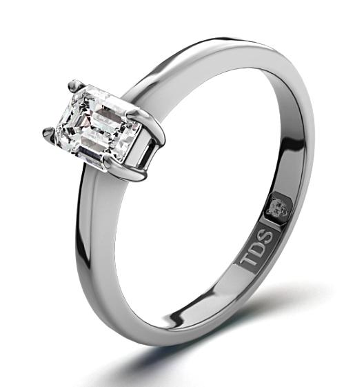 Engagement Ring Certified Emerald Cut Diamond 0.25ct G/vs 18k Gold on Productcaster.