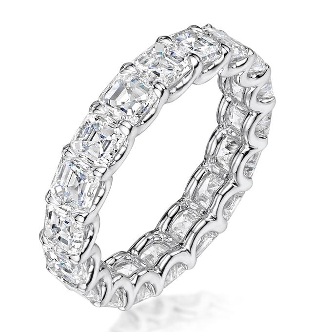 Elisa Diamond Eternity Ring Asscher Cut 5.32ct Vvs Platinum Size H-i on Productcaster.