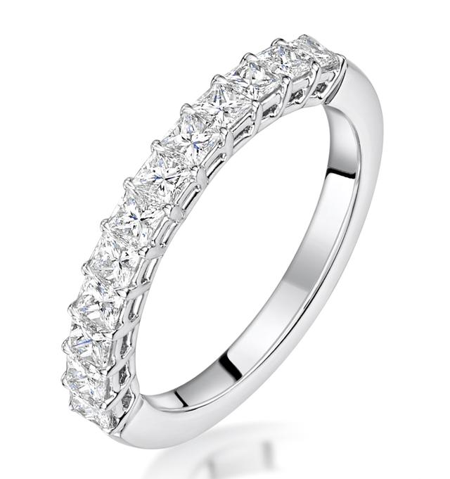 Clara Diamond Eternity Ring Princess Cut 0.88ct Vvs Platinum Size H-i on Productcaster.