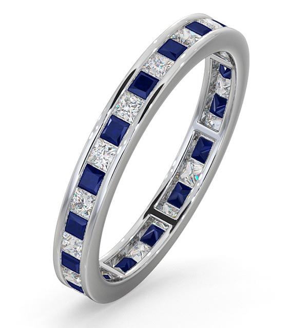 Eternity Ring Lauren Diamonds G/vs And Sapphire 1.20ct -platinum on Productcaster.