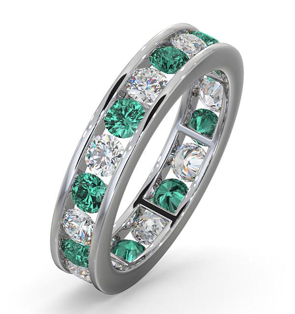 Eternity Ring Rae Diamonds H/si And Emerald 1.70ct - 18k White Gold on Productcaster.