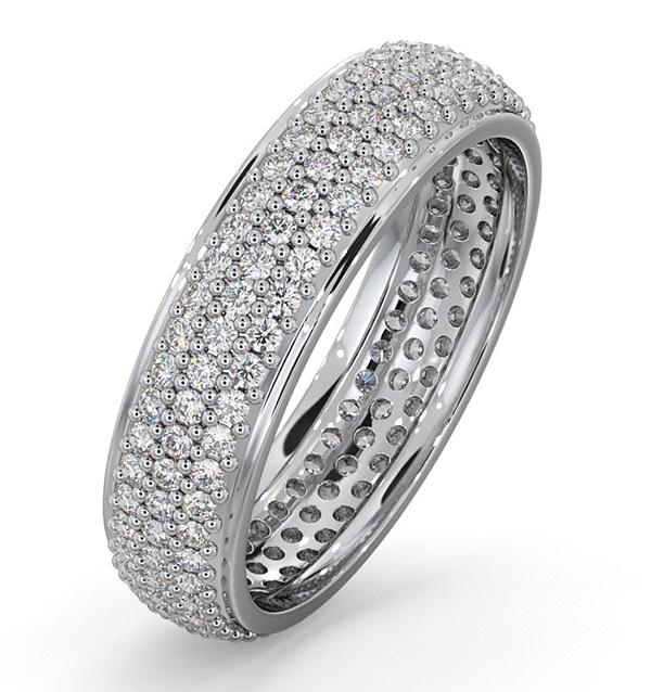 Mens 1ct H/si Diamond Platinum Full Band Ring on Productcaster.