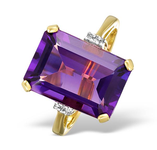 Amethyst 6.40ct And Diamond 9k Gold Ring on Productcaster.