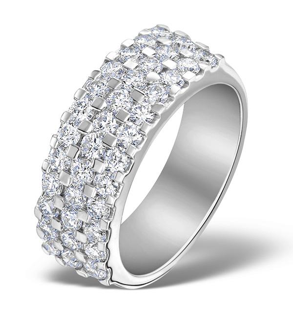 3 Row Diamond 1.50ct And 18k White Gold Half Eternity Ring - N4491 on Productcaster.