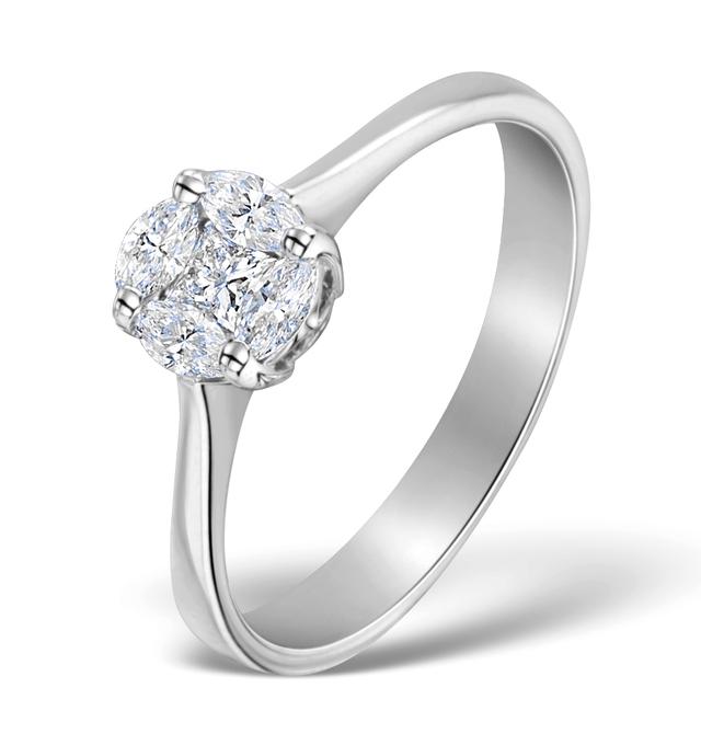 Galileo 1.00ct Look Diamond 0.38ct And 18k White Gold Ring on Productcaster.