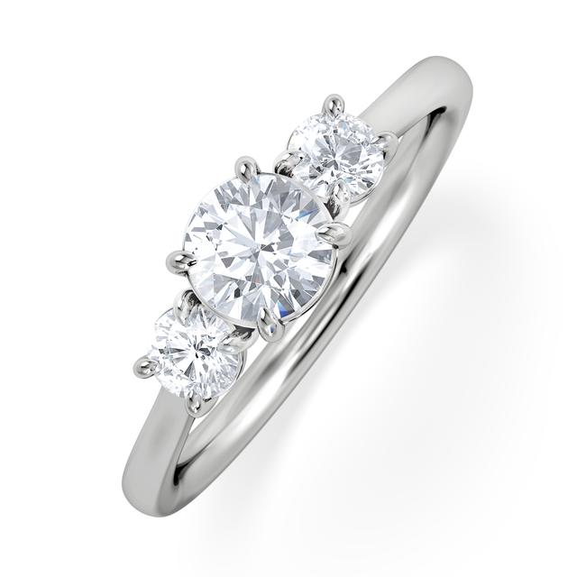 Evoke 3 Stone Lab Diamond Ring 0.50ct Set In 9k White Gold on Productcaster.