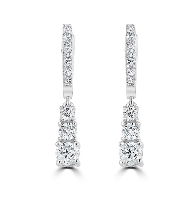 Lab Diamonds Drop Earrings 1ct Set In 9k White Gold on Productcaster.