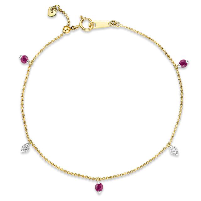 Vivara Lab Ruby And Lab Diamond Bracelet Set In 9k Yellow Gold on Productcaster.