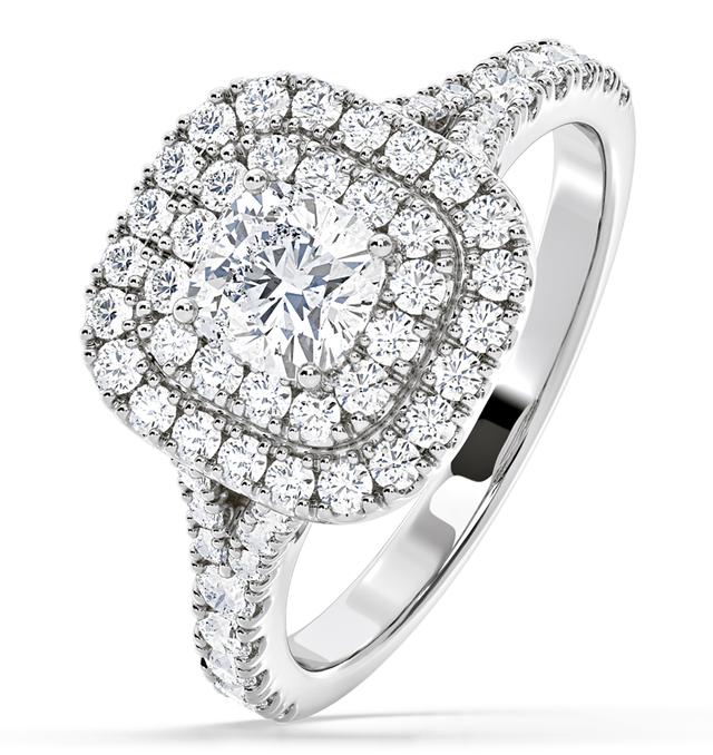 Anastasia Diamond Halo Engagement Ring In Platinum 1.30ct G/vs2 on Productcaster.