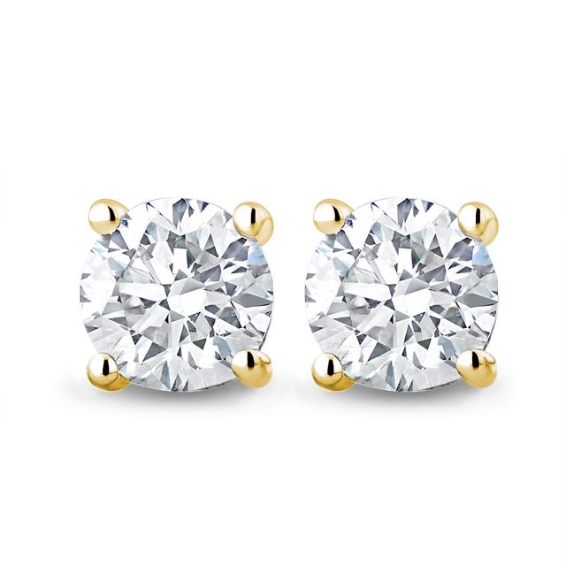 18k Gold Lab Diamond Stud Earrings 1.00ct F/vs1 Quality - 5.1mm on Productcaster.