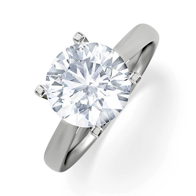 Grace 3.00ct Lab Diamond Round Cut Engagement Ring In 18k White Gold G/vs1 on Productcaster.