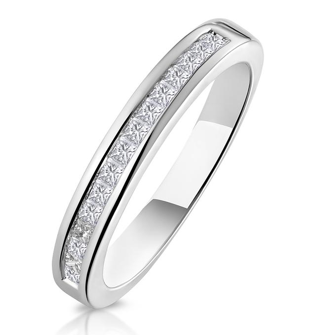 Eleri Matching Wedding Band 0.50ct H/si Diamond In 18k White Gold on Productcaster.