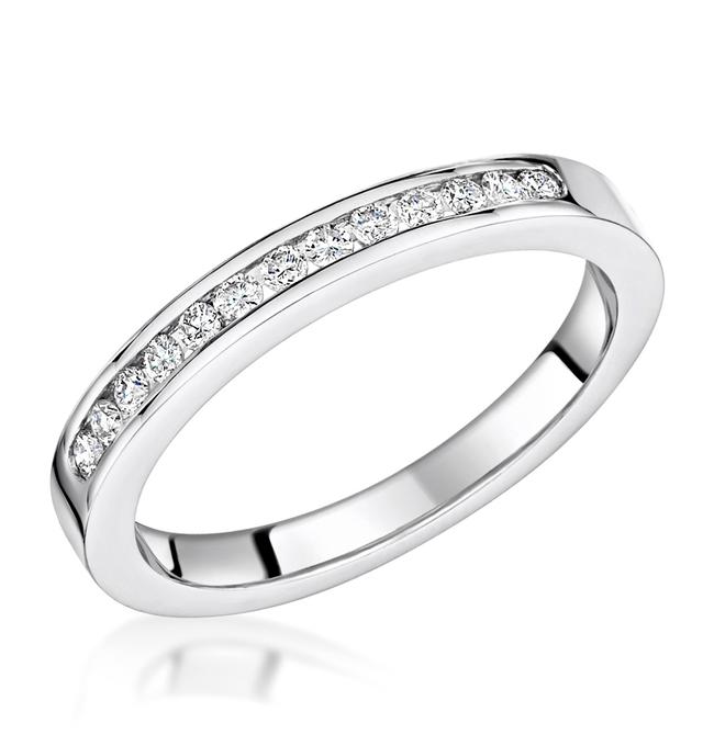 Charlotte 2.6mm Wedding Band 0.20ct H/si Diamonds 18kw Gold on Productcaster.