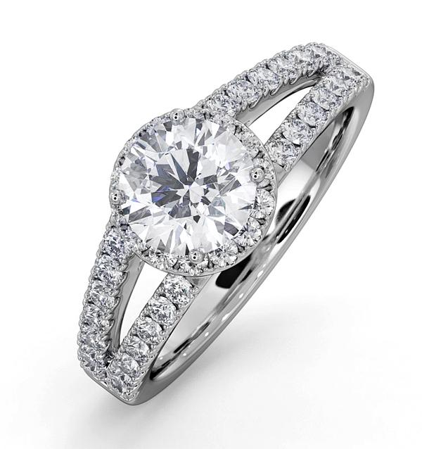 Carly Gia Diamond Engagement Side Stone Ring Platinum 1.58ct G/vs2 on Productcaster.