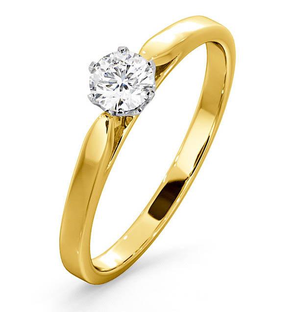 Certified Low Set Chloe 18k Gold Diamond Engagement Ring 0.33ct on Productcaster.