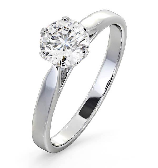 Certified 1.00ct Chloe Low Platinum Engagement Ring G/si1 on Productcaster.