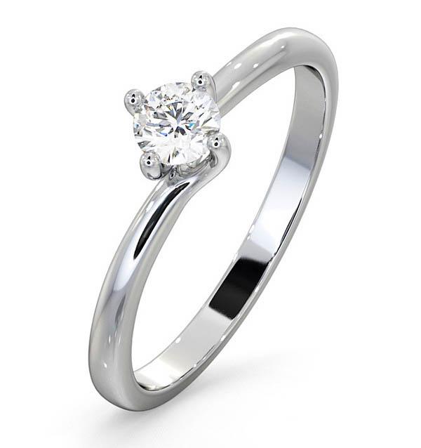 Certified Lily 18k White Gold Diamond Engagement Ring 0.25ct-f-g/vs on Productcaster.