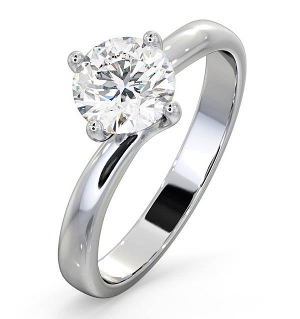 Certified 1.00ct Lily 18k White Gold Engagement Ring G/si2 on Productcaster.