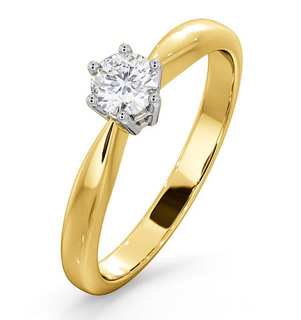 Engagement Ring High Set Chloe 0.33ct Lab Diamond G/vs In 18k Gold on Productcaster.