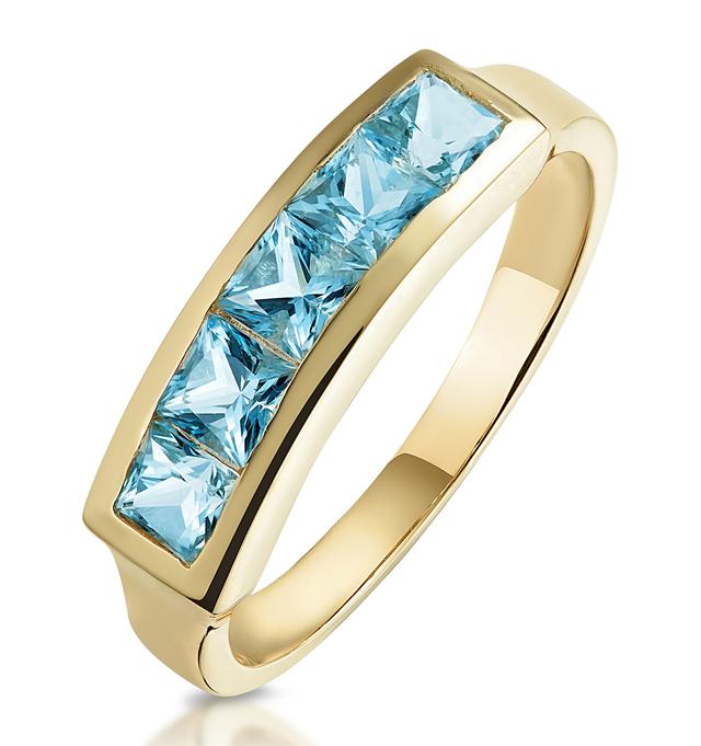 Sky Blue Topaz 0.90ct 9k Gold Ring on Productcaster.