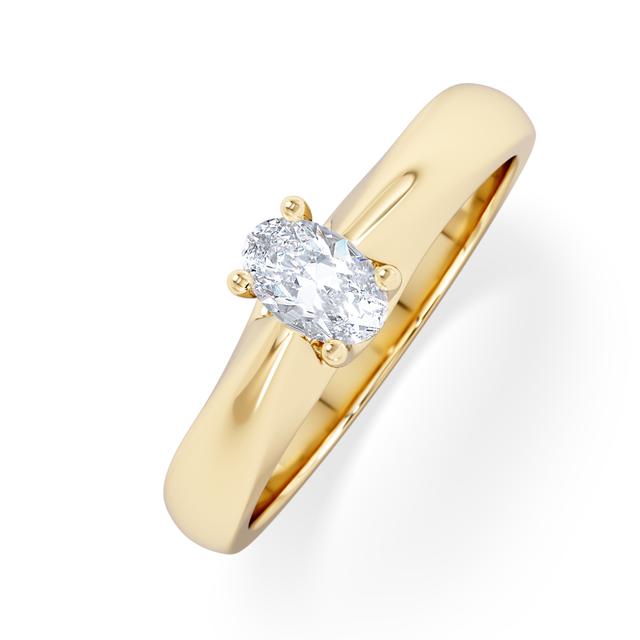 Naomi Oval Cut Lab Diamond Engagement Ring 0.33ct H/si In 18k Gold Vermeil on Productcaster.