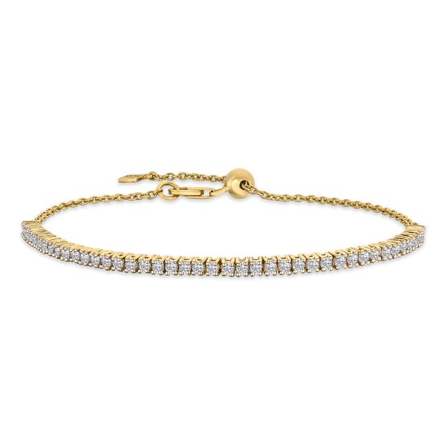 Adjustable Lab Diamond Tennis Bracelet 1.00ct In 18k Gold Vermeil on Productcaster.