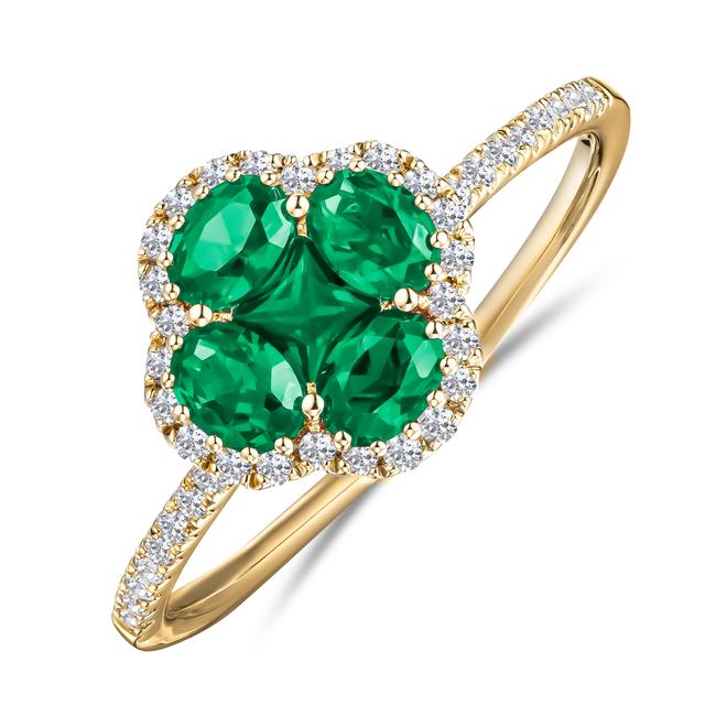 Alegria Lab Emerald Ring 0.75ct In 18k Gold Vermeil on Productcaster.