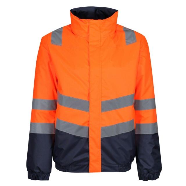 REGATTA TRA218 Pro Hi Vis Bomber Jacket - Orange/Navy on Productcaster.