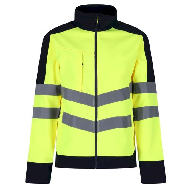 REGATTA TRA625 Hi Vis Pro Softshell Jacket - Yellow/Navy on Productcaster.