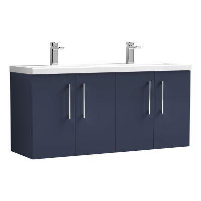 Nuie Arno Wall Hung 1200mm 4 Door Vanity Unit with Twin Cera... on Productcaster.