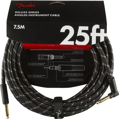 Fender Deluxe Instrument Cable, Straight/angle, 25', Black Tweed on Productcaster.