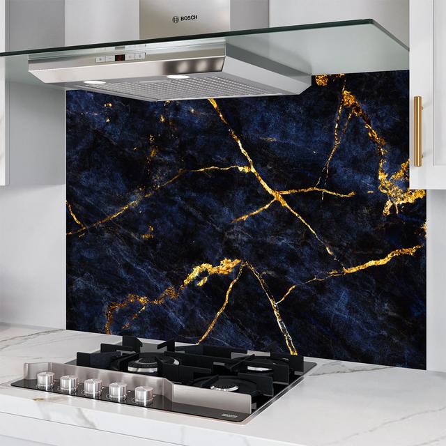 Simply Glass - Dark Blue Gold Marble - 400mmw-x-600mmh on Productcaster.