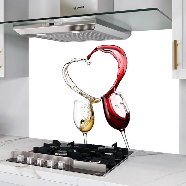 Simply Glass - 2 Wine Heart White (Size: 900mm(w) x 750mm(h)) on Productcaster.