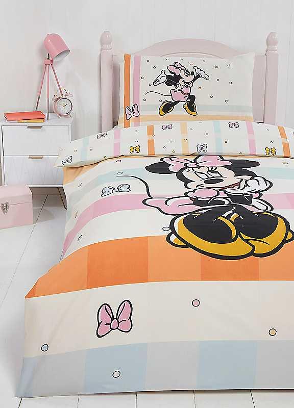 Disney Minnie Mouse Pastel Bow Single Duvet Cover Set - Multi on Productcaster.