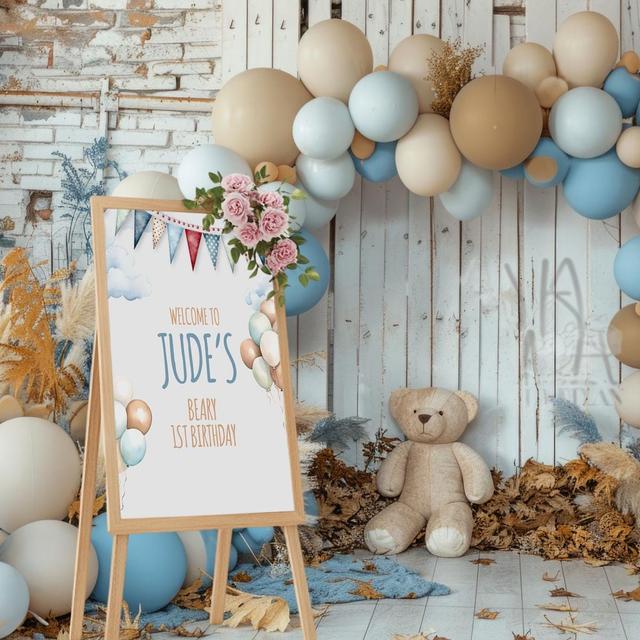 Teddy Bear Bunting - tabliczka powitalna z okazji urodzin on Productcaster.