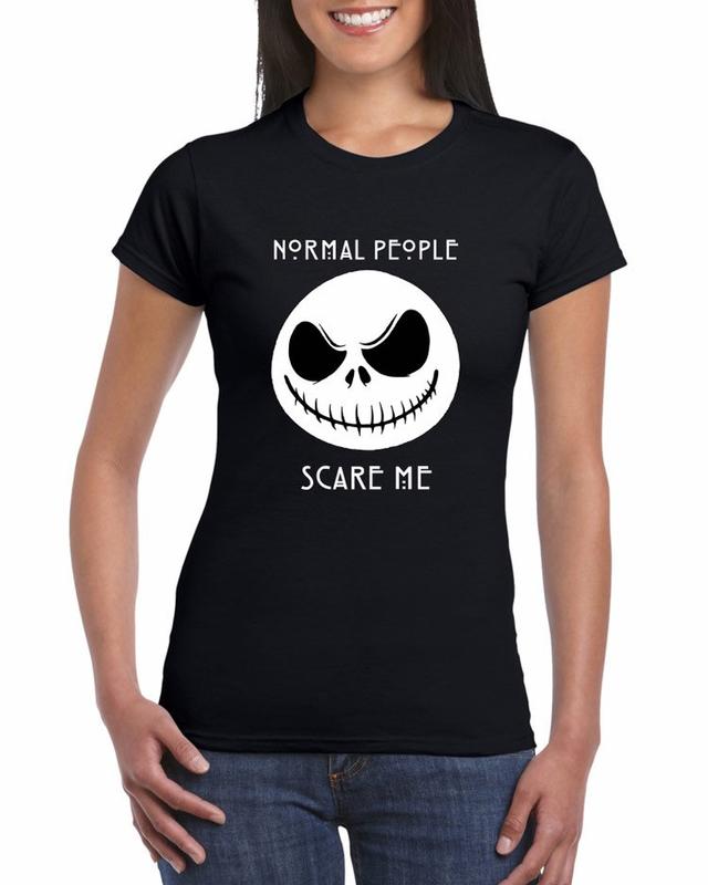 Jack Skellington People Scare Me Damen-T-Shirt on Productcaster.