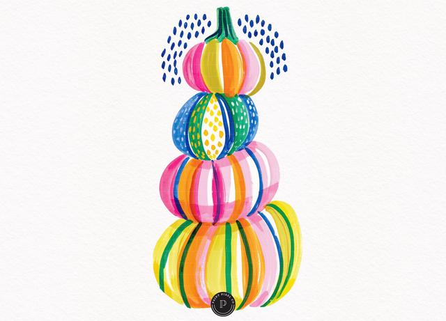 Kürbisstapel-PNG, Gemütliche Jahreszeit-PNG, Herbstliche Cliparts im Preppy-Stil, Lebendige Cliparts im Aquarell-Gouache-Stil - Druck auf Anfrage on Productcaster.
