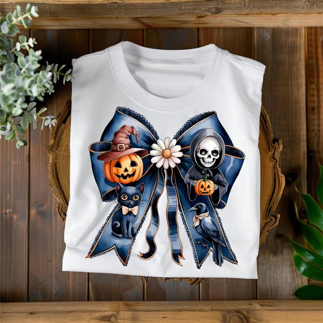 Gothic Halloween Schleife PNG Clipart: Totenkopf-, Kürbis- und Katzenmotiv (Digitaler Download) on Productcaster.